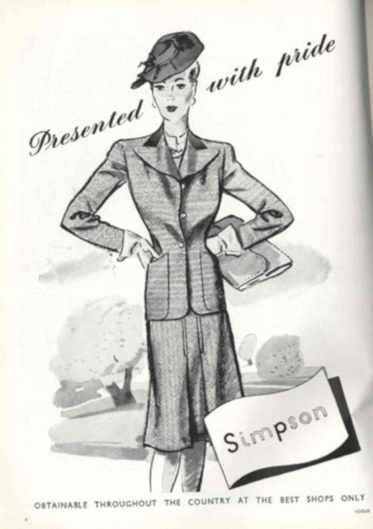 Vintage Simpson Suit 1940s Vintage Retro Advert Poster
