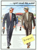 Vintage Simpson Suits 1950s Vintage Retro Advert Poster