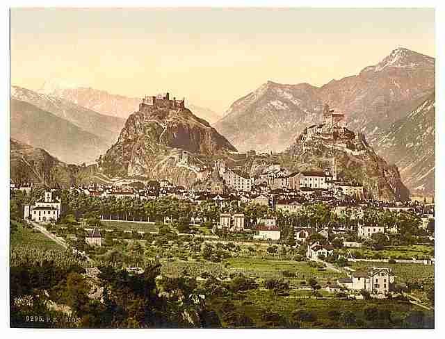 Vintage Sion general view I Valais A4 Photo Print