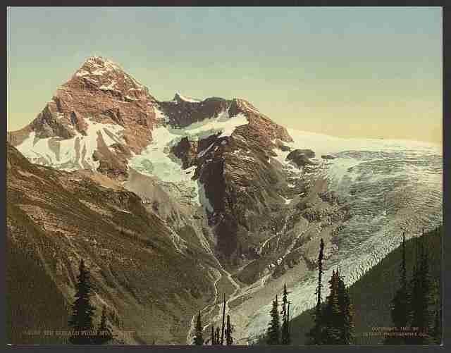 Vintage Sir Donald from Mt Abbott Selkirk Mountains A4 Photo Print