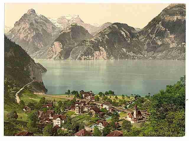 Vintage Sisikon Lake Lucerne A4 Photo Print