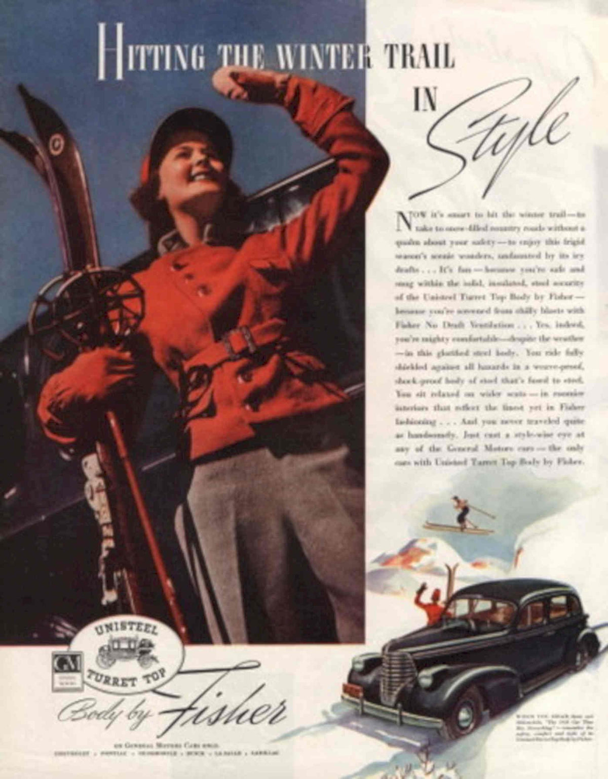 Vintage Ski Trail 1940s Vintage Retro Advert Poster