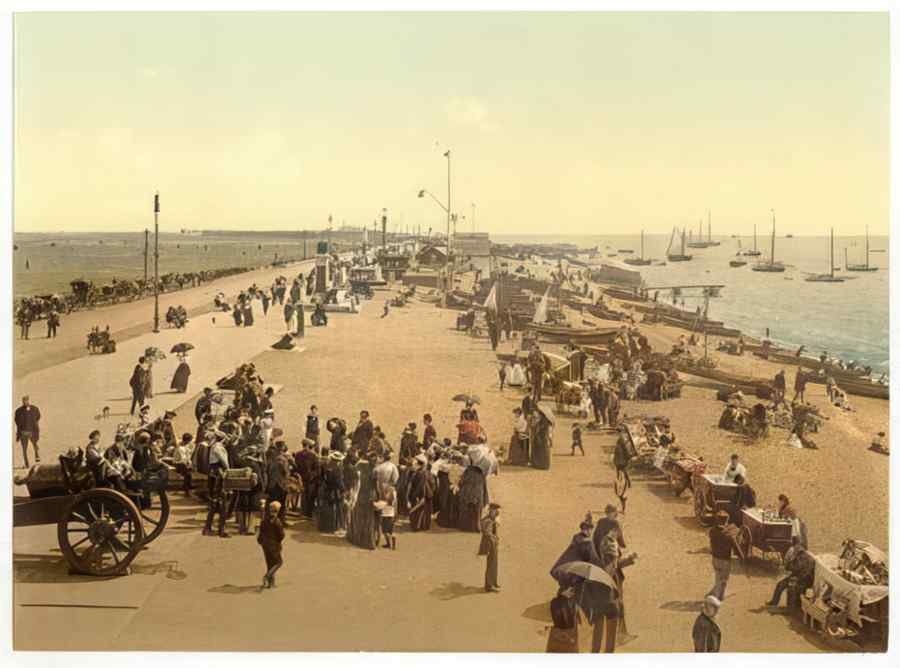 Vintage Southsea Beach England A4 Photo Print