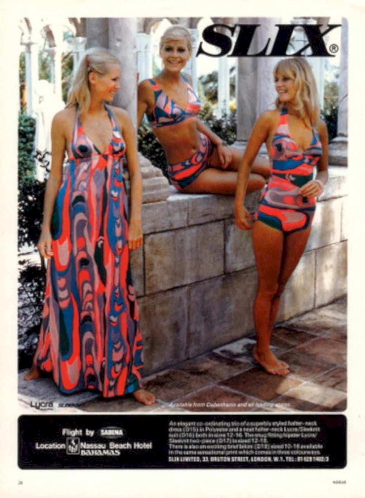 Vintage Srix Swimsuit 1970s Vintage Retro Advert