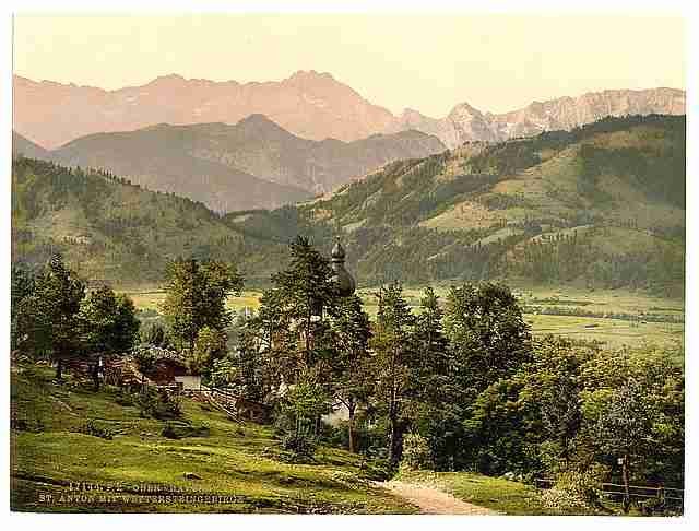 Vintage St Anton Upper Bavaria A4 Photo Print