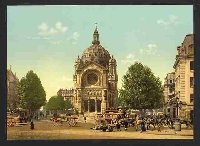 Vintage St Augustine Church Paris A4 Photo Print