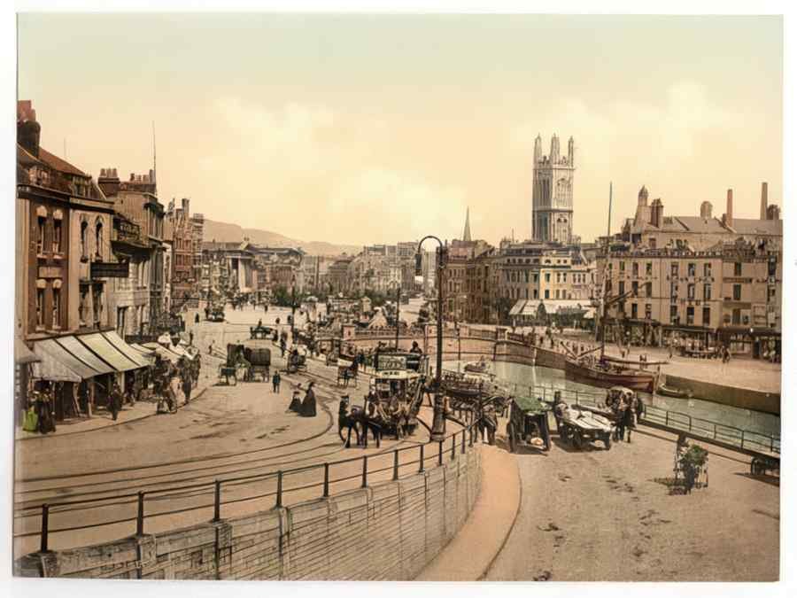 Vintage St Augustines Bridge Bristol England A4 Photo Print