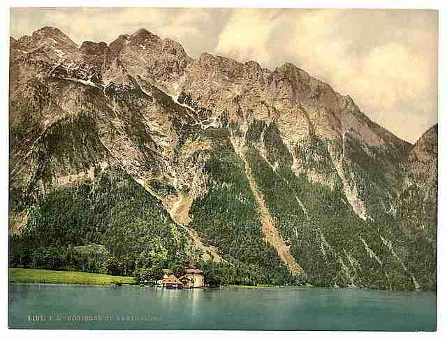 Vintage St Bartholoma Konigsee Upper Bavaria A4 Photo Print
