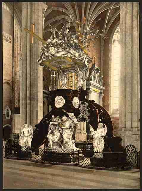 Vintage St Bavon Abbey pulpit Ghent A4 Photo Print