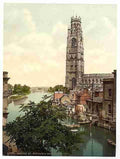 Vintage St Botolphs Church and river Boston A4 Photo Print