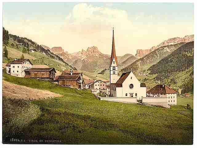 Vintage St Christina Tyrol A4 Photo Print
