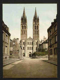 Vintage St Etienne church Caen A4 Photo Print