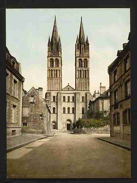 Vintage St Etienne church Caen A4 Photo Print