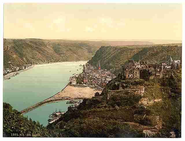 Vintage St Goar the Rhine A4 Photo Print