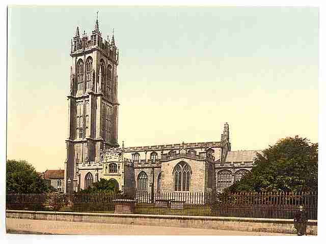 Vintage St Johns Church Glastonbury A4 Photo Print