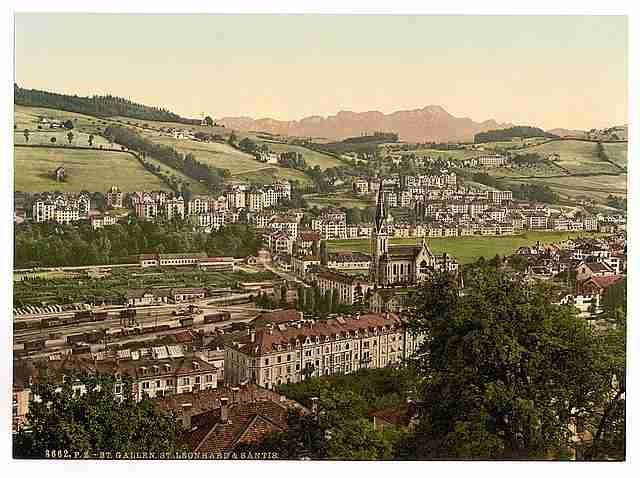 Vintage St Leonard and the Santes St Gall A4 Photo Print