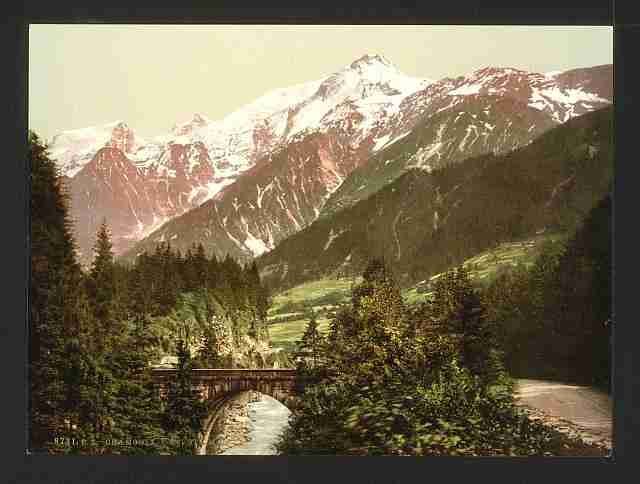 Vintage St Marie bridge Chamonix Valley A4 Photo Print