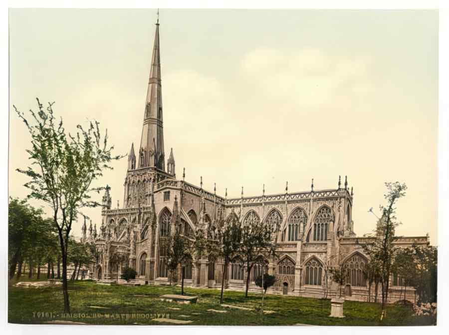 Vintage St Mary Radcliffe Bristol England A4 Photo Print
