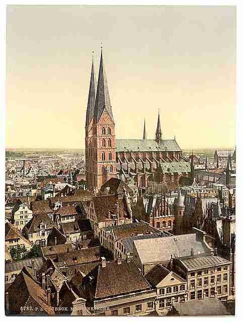 Vintage St Marys Lubeck A4 Photo Print