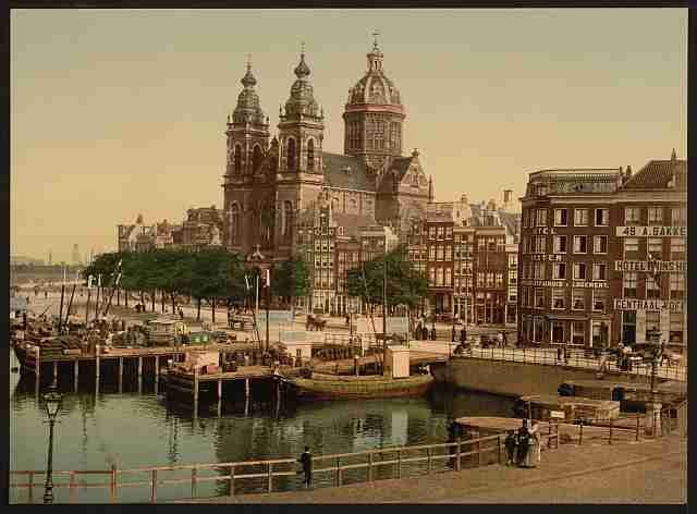Vintage St Nicolas Church Amsterdam A4 Photo Print