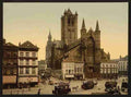 Vintage St Nicolas Church Ghent A4 Photo Print