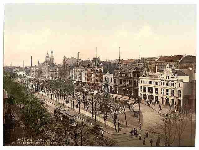 Vintage St Paul Spielbudenplatz Hamburg A4 Photo Print