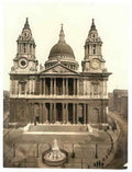Vintage St Pauls Cathedral West Front London England A4 Photo Print