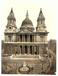 Vintage St Pauls Cathedral West Front London A4 Photo Print
