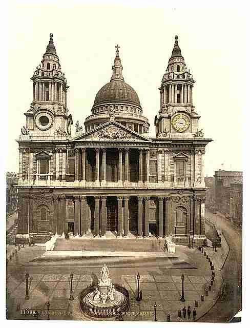 Vintage St Pauls Cathedral West Front London A4 Photo Print