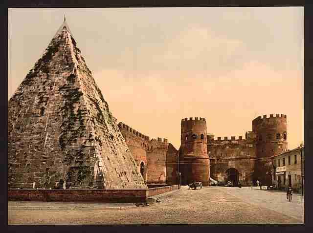 Vintage St Pauls Gate Rome A4 Photo Print