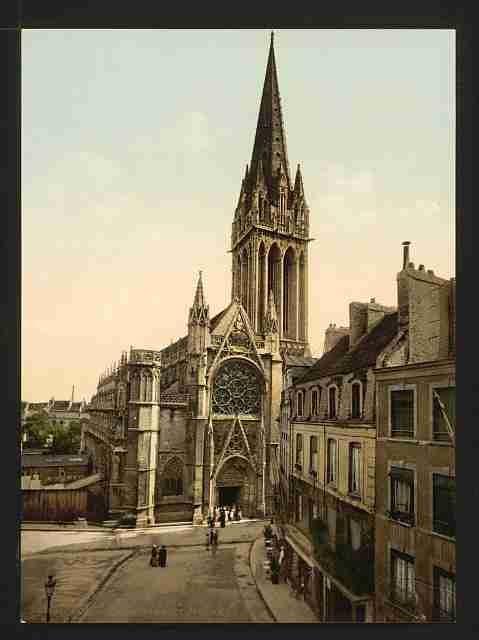 Vintage St Pierre church Caen A4 Photo Print