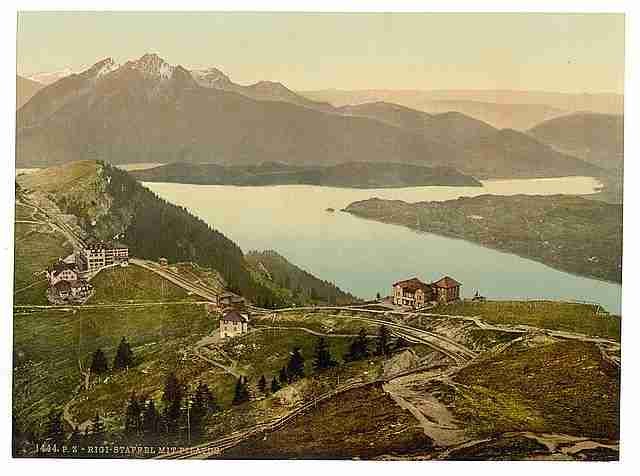 Vintage Staffel and Mount Pilatus Rigi A4 Photo Print