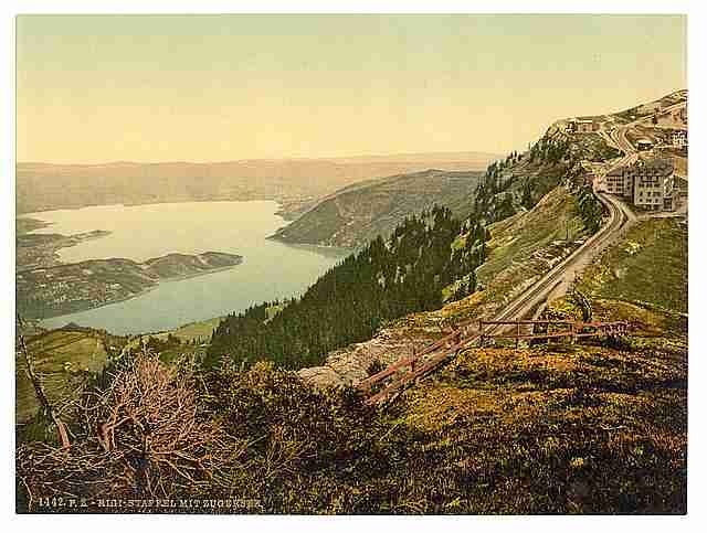 Vintage Staffel and Zug Lake Rigi A4 Photo Print
