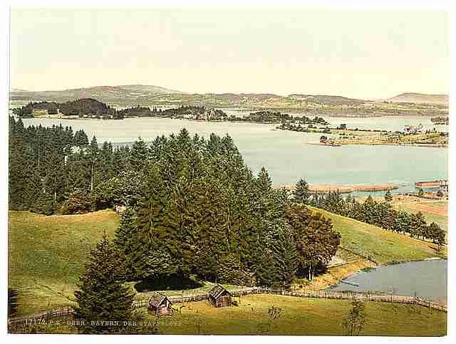 Vintage Staffelsee general view Upper Bavaria A4 Photo Print