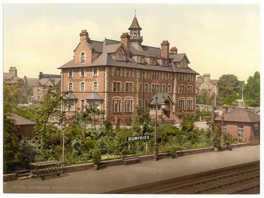 Vintage Station Hotel Dumfries Scotland A4 Photo Print