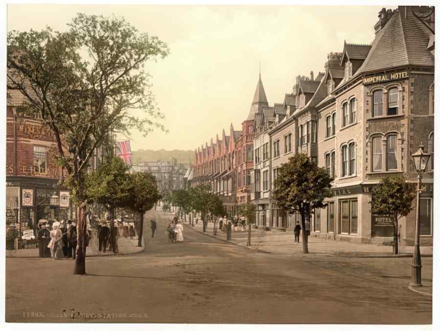 Vintage Station Road Colwyn Bay Wales A4 Photo Print