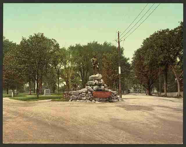 Vintage Statue of Captain Parker Lexington Mass A4 Photo Print