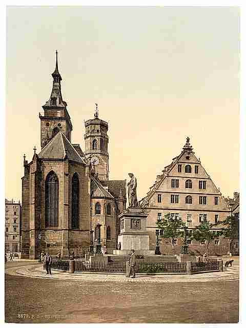 Vintage Stiftkirche Stuttgart Wurtemburg A4 Photo Print