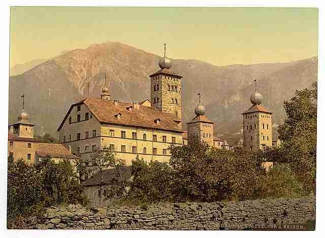 Vintage Stockalper Palace at Brigue Valais A4 Photo Print