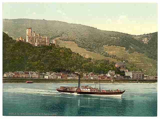 Vintage Stolzenfels Castle and Chapel the Rhine A4 Photo Print