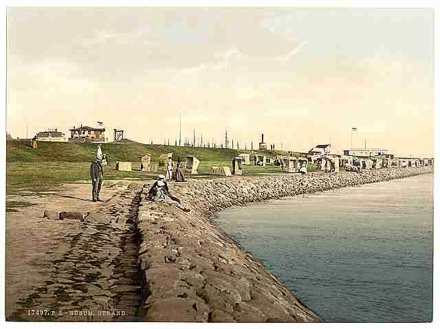 Vintage Strand Busum Schleswig Holstein A4 Photo Print
