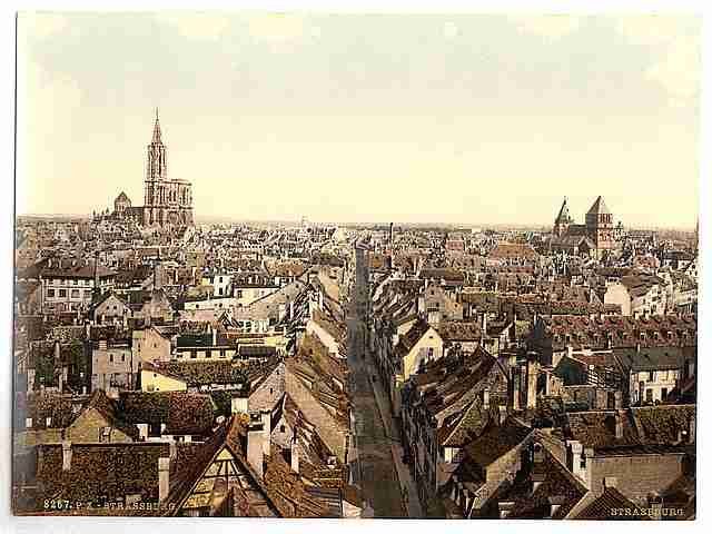 Vintage Strassburg general view Alsace Lorraine A4 Photo Print