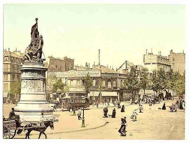 Vintage Street scenePlace Clichy Paris A4 Photo Print