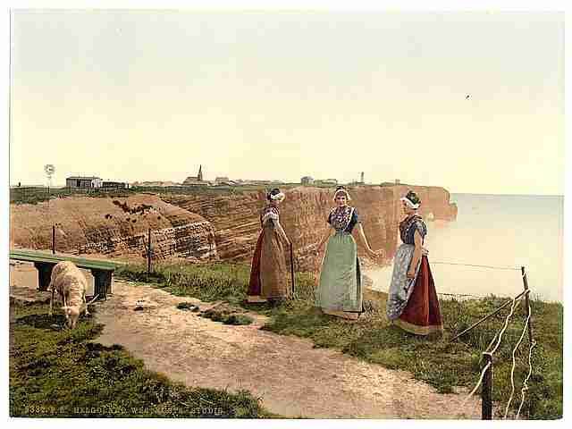 Vintage Study of the west side Helgoland A4 Photo Print