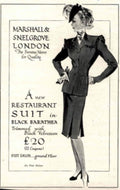 Vintage Suit Barathea 1940s Vintage Retro Advert Poster