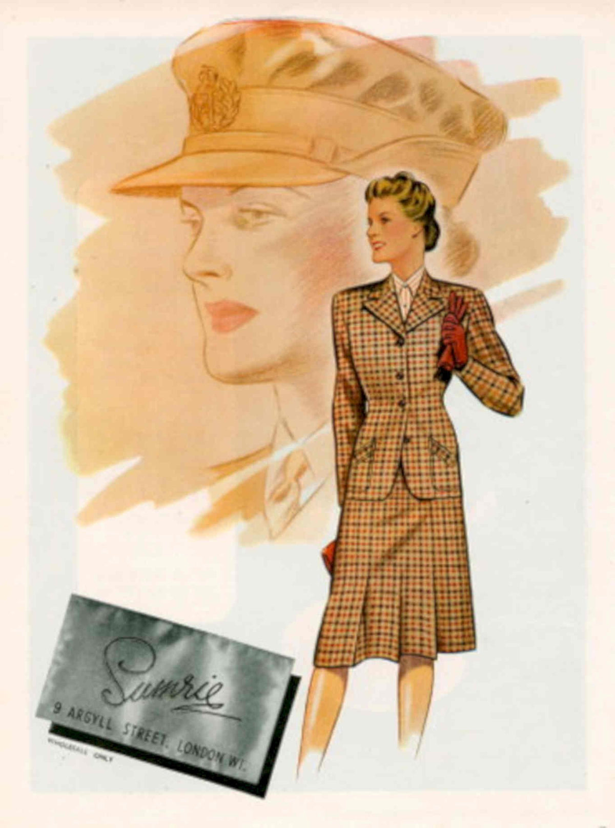 Vintage Suit Design 1940s Vintage Retro Advert Poster
