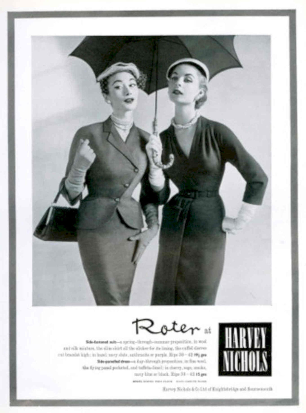 Vintage Suits Harvey 1950s Vintage Retro Advert Poster