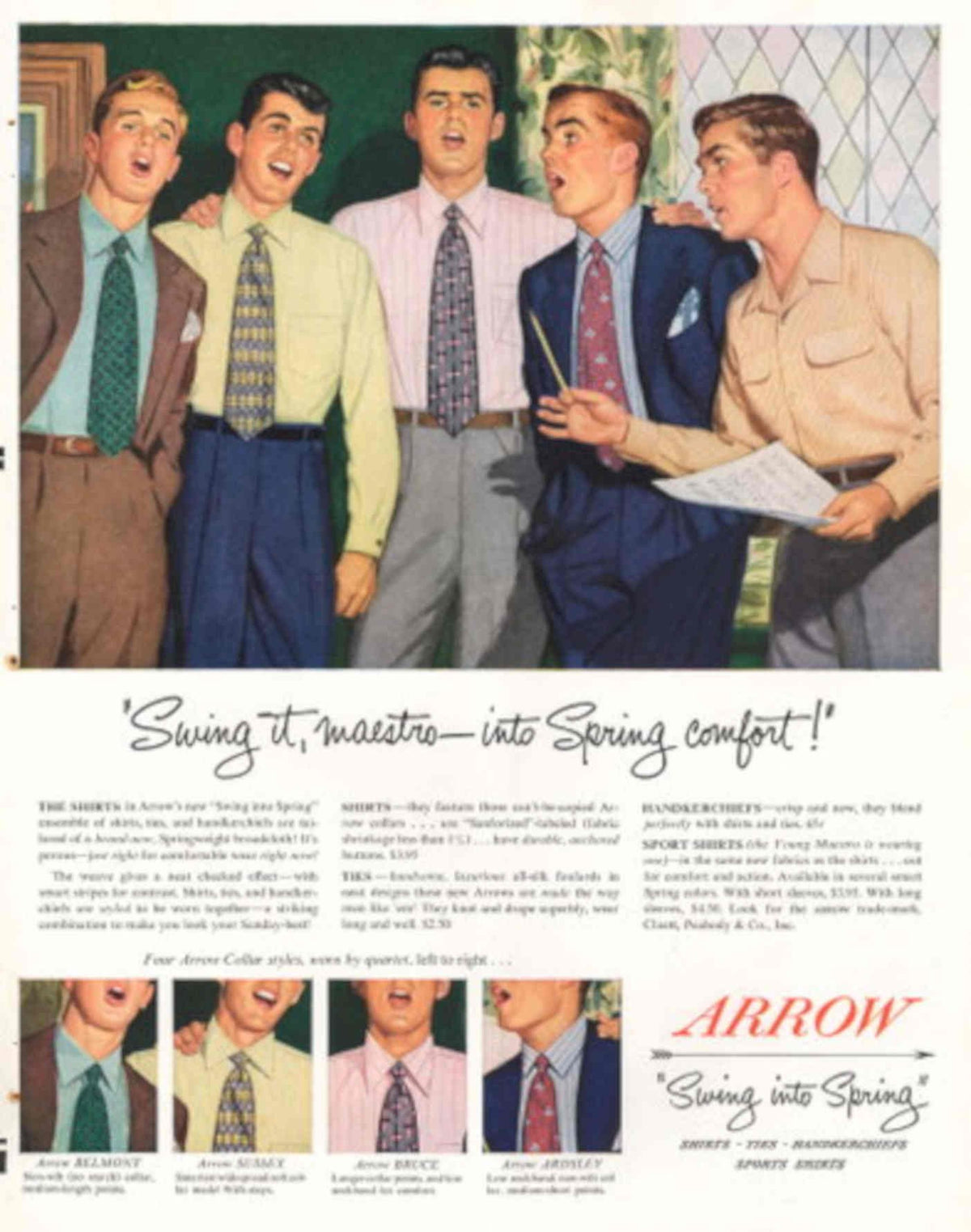 Vintage Suits Spring 1940s Vintage Retro Advert Poster