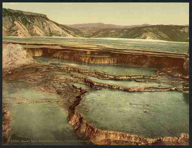 Vintage Summit Basin Yellowstone National Park A4 Photo Print