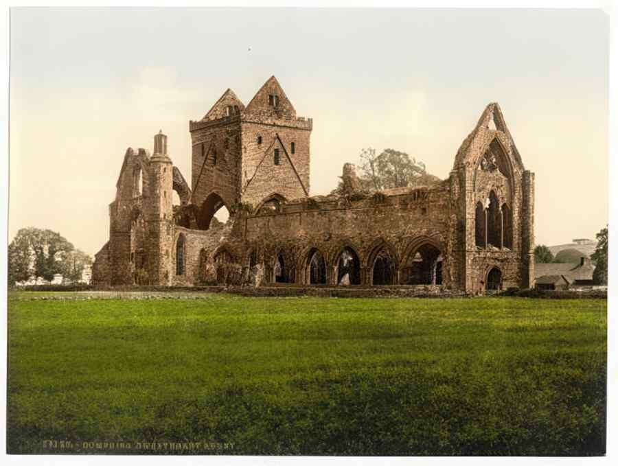 Vintage Sweetheart Abbey Dumfries Scotland A4 Photo Print